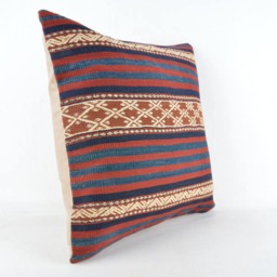 Kilim Pillow, Wool Kilim Pillow From Sarkoy 50x50 cm, 20x20 - thumbnail 2