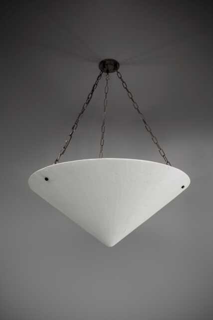 Large Plaster & Bronze Conicle Chandelier Pendant Light - image 1