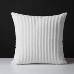 Luxury Super Soft White Corduroy Cord Jumbo Cushion Cover - Decorative Home Sofa Throw Pillow Case With Hidden Zip - 40x40cm/16x16