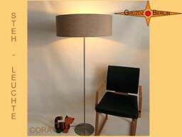 Floor Lamp Made Of Natural Linen Cora Floor Brown - thumbnail 2