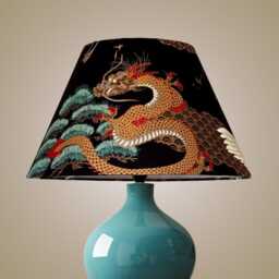 Japanese Golden Dragon Empire/Conical Lampshade - thumbnail 1