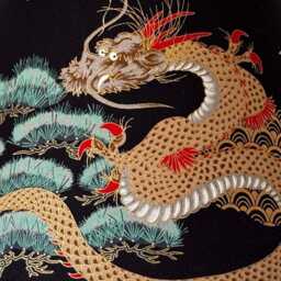 Japanese Golden Dragon Empire/Conical Lampshade - thumbnail 3