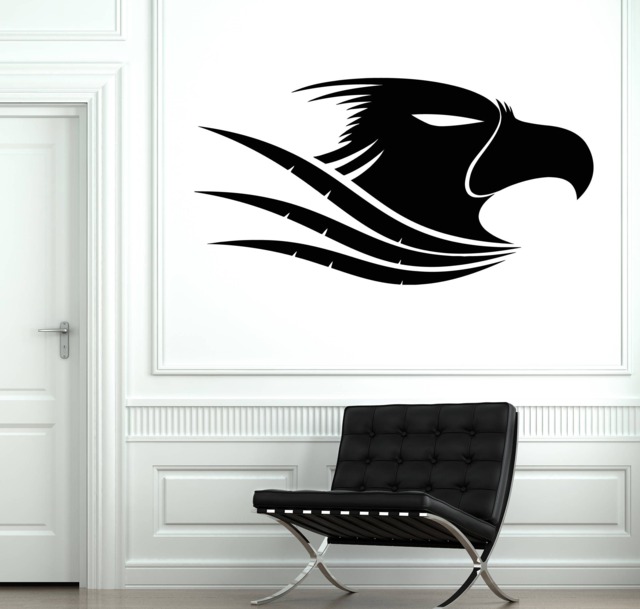 Wall Vinyl Decal Eagle's Head Proud Feathers Beak Eyes Mural Art For - #2429Dn - image 1
