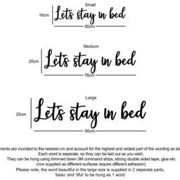 Let's Stay in Bed Wooden Words Wall Art, Bedroom Statement Piece - thumbnail 3