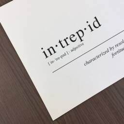 Intrepid - Wall Art, Dictionary Definition Print, Fearless & Resolute, Fine Art Typography, Motivational Design, Exploration Adventure - thumbnail 2