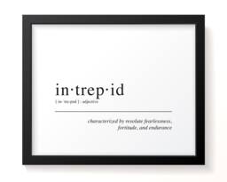 Intrepid - Wall Art, Dictionary Definition Print, Fearless & Resolute, Fine Art Typography, Motivational Design, Exploration Adventure - thumbnail 1