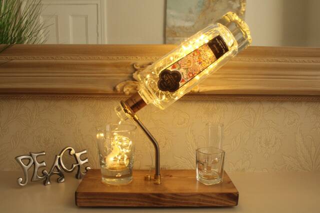 Lakes Bottle Light - 70Cl. Unique Lamp & Whisky Lover Gift For The Home - image 1