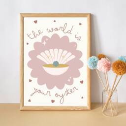 The World Is Your Oyster Pretty Heart Print. Perfect For Childs Room Or Playroom - Print Only - thumbnail 3