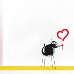 Banksy Wall Decal Rat With Heart, Banksy Decal, Graffiti Rat, Street Art Sticker, Stencil-Style Urban-Wall-Decor - thumbnail 3