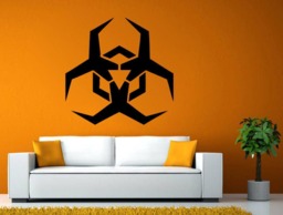 Bio Hazard Chemical Danger Attention Logo Sign Wall Or Window Sticker Decal Vinyl Fathead Mural Decor L2009 - thumbnail 1