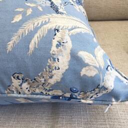 Hamptons Style Pillow, Linen Cushions, Chinoiserie Pillow Cover, Jacobean Pillows, Hampton's Pillows Cover Only Blue & White Cushion Covers - thumbnail 2