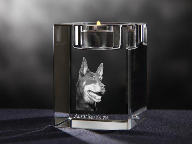 Australian Kelpie - Crystal Candlestick With Dog, Souvenir, Decoration, Limited Edition, Collection - image 1