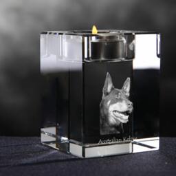 Australian Kelpie - Crystal Candlestick With Dog, Souvenir, Decoration, Limited Edition, Collection - thumbnail 2