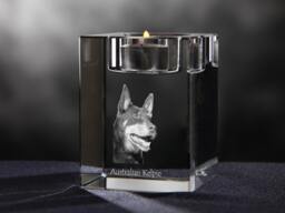 Australian Kelpie - Crystal Candlestick With Dog, Souvenir, Decoration, Limited Edition, Collection - thumbnail 1