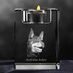Australian Kelpie - Crystal Candlestick With Dog, Souvenir, Decoration, Limited Edition, Collection - thumbnail 3