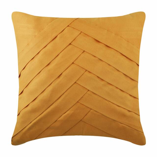 "Decorative Pintucks, Textured, Striped Mustard Yellow Pillow Case 24""x24""/26""x26" - image 1