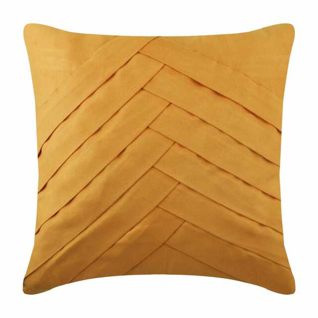 "Decorative Pintucks, Textured, Striped Mustard Yellow Pillow Case 24""x24""/26""x26" - image 1