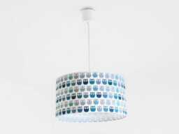 Lampshade - Pendant Light With Blue Owl Motifs, Decorative Gift Idea For Christmas, Birthday, Or Baby Room
