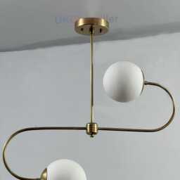 Mid Century Globe 2 - Ceiling Flush Mount , Modern Brass Sputnik Chandelier Kitchen Light Fixture - thumbnail 3