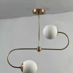 Mid Century Globe 2 - Ceiling Flush Mount , Modern Brass Sputnik Chandelier Kitchen Light Fixture - thumbnail 2