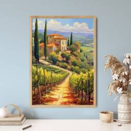 Tuscany Vineyard Print Italian Landscape Wall Art - thumbnail 2