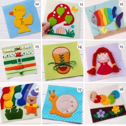 Custom Felt Quiet Book Montessori Activity Book For Toddlers - thumbnail 3