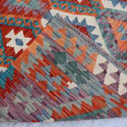 Tribal Maimana Rug 4'1x6'0 Ft Flatweave Rug, Afghan New Chubi Kilim Turkmen Oriental Rug, Vintage For Bedroom, Living Room Rug - thumbnail 4