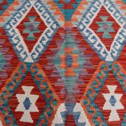 Tribal Maimana Rug 4'1x6'0 Ft Flatweave Rug, Afghan New Chubi Kilim Turkmen Oriental Rug, Vintage For Bedroom, Living Room Rug - thumbnail 3