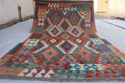 Tribal Maimana Rug 4'1x6'0 Ft Flatweave Rug, Afghan New Chubi Kilim Turkmen Oriental Rug, Vintage For Bedroom, Living Room Rug - thumbnail 1