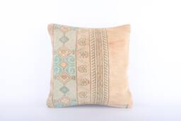 Handwoven Turkish Kilim Pillow Cover Boho Home Decor - 18x18 - thumbnail 1