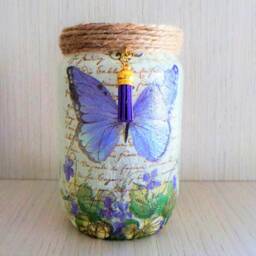 Butterfly Light Jar Glass Candle Holder - thumbnail 3