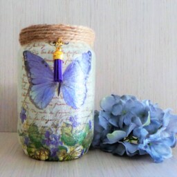 Butterfly Light Jar Glass Candle Holder - thumbnail 2
