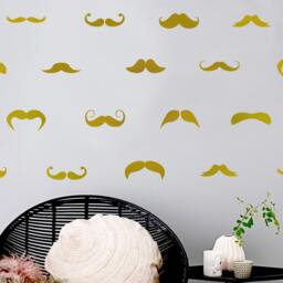 Mustache Wall Decal Set Old Fashion Decor, Removable Vinyl - thumbnail 2