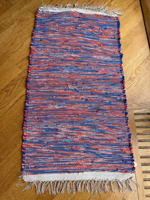 "Orange Cotton Rug, Royal Blue Cotton 38 1/2"" L X 20" - image 1