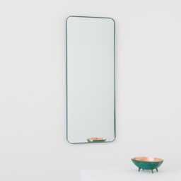 Quadris??? Rectangular Minimalist Mirror With Mint Turquoise Frame - Xl - thumbnail 2