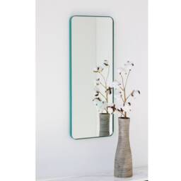 Quadris??? Rectangular Minimalist Mirror With Mint Turquoise Frame - Xl - thumbnail 3