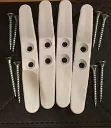 4 X White Roman/Festoon/Venetian/Roller Blind Curtain Cleats