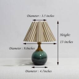 Handmade Scallop Khaki Stripes Table Lamp-90# - thumbnail 2