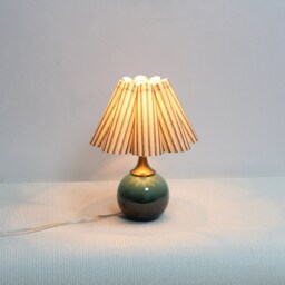 Handmade Scallop Khaki Stripes Table Lamp-90# - thumbnail 4