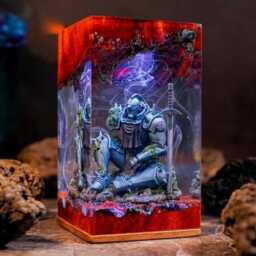 Fullmetal Alchemist Alphonse Elric Resin Lamp- Anime Night Light -Custom Epoxy Diorama Desk Decor Gift For Gamer - thumbnail 2