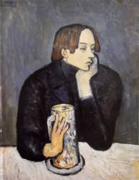 Pablo Picasso Art Print - Sabartes Glass Of Beer Textured Image With Fine Coating
