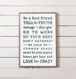 Country Wall Decor, Family Rules Sign, House Love Farmhouse Fixer Upper Newlywed Gift - thumbnail 1