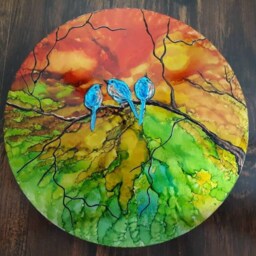 Hand Painted Bluebird Metal Wall Art, 14 - thumbnail 4