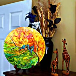 Hand Painted Bluebird Metal Wall Art, 14 - thumbnail 2