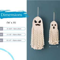 Macrame Ghost, Gothic Decor, Witch Tapestry, Spooky Gift, Dark Academia, Home Halloween Sign, Ghost Wall Hanging V72 - thumbnail 2