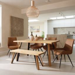 Calia Style Rustic Dining Table Industrial Wood Handmade Bh Legs Wooden/Steel Black - thumbnail 3