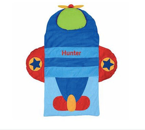 stephen Joseph Airplane Nap Mat With Blanket & Pillow Attached Free Embroidery Personalization - image 1