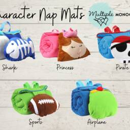 stephen Joseph Airplane Nap Mat With Blanket & Pillow Attached Free Embroidery Personalization - thumbnail 2