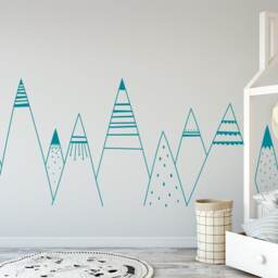 Patterned Mountains Wall Decal - Mountain Decal, Woodland Nursery, Tribal Decals, Scandinavian Nursery - thumbnail 2