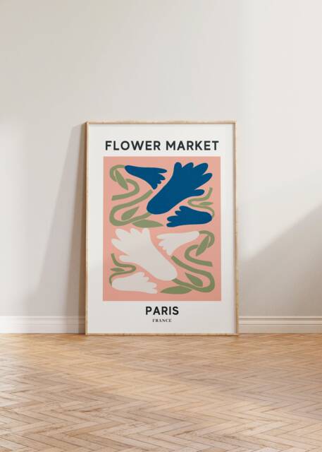 Flower Market Print Poster, Print, Aesthetic Floral Paris Wall Art Home Decor, Poster - image 1